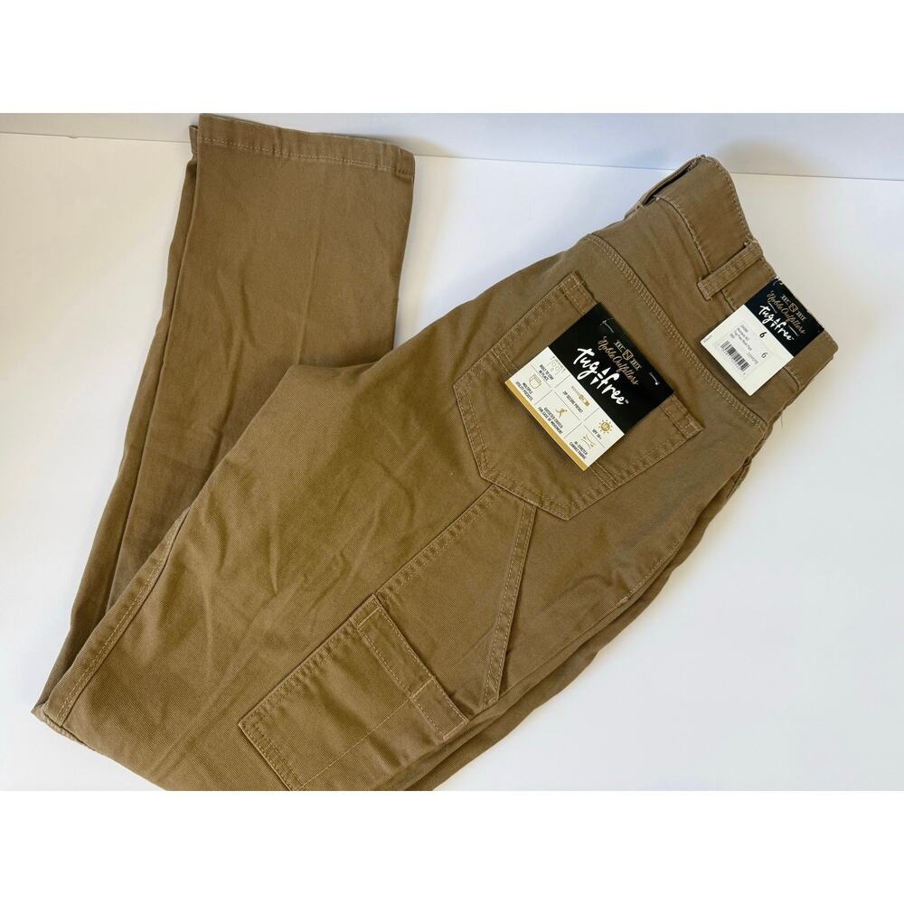 NWT Noble Outfitters Tug Free Womens Cargo Work Straight Leg Tan Pant Sz 6